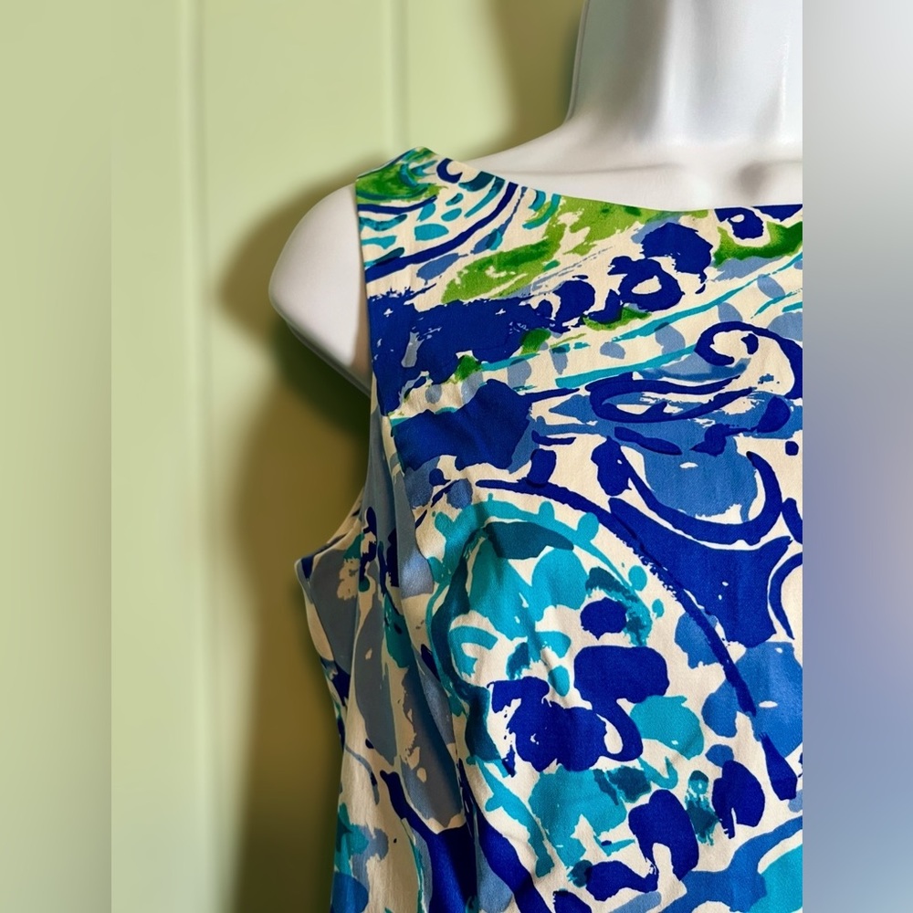 CHAPS Ralph Lauren ~Floral Dress ~ Cotton Blend~ Classic Sheath~ Size 8P - Picture 2 of 7